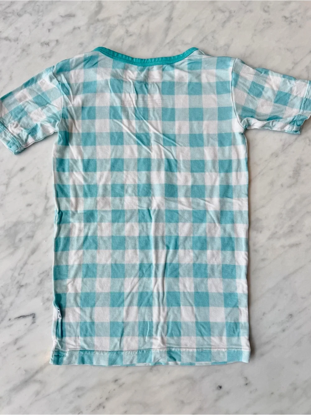 Little Sleepies Aqua Gingham Kids Short Sleeve Pajama Set - 5/6
